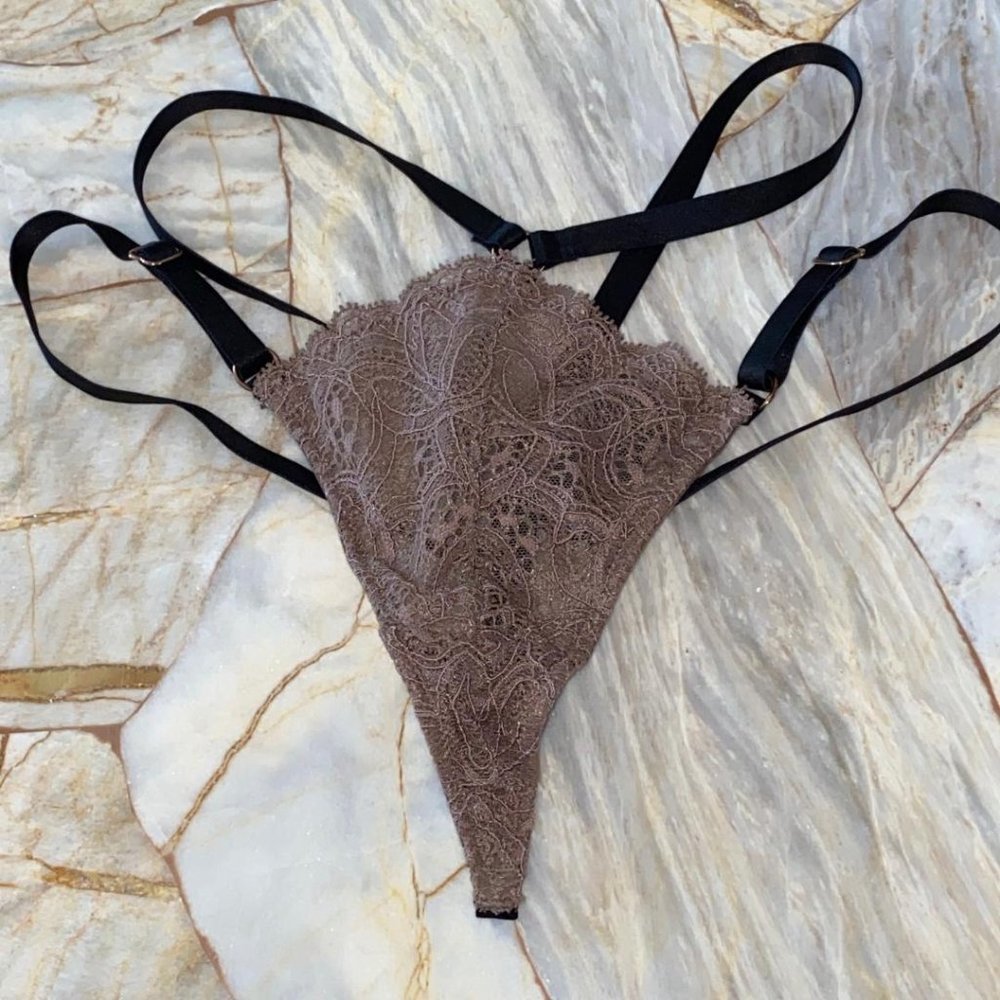 Rare V-String Very Sexy Thong Panty Satin G-String Strappy Small